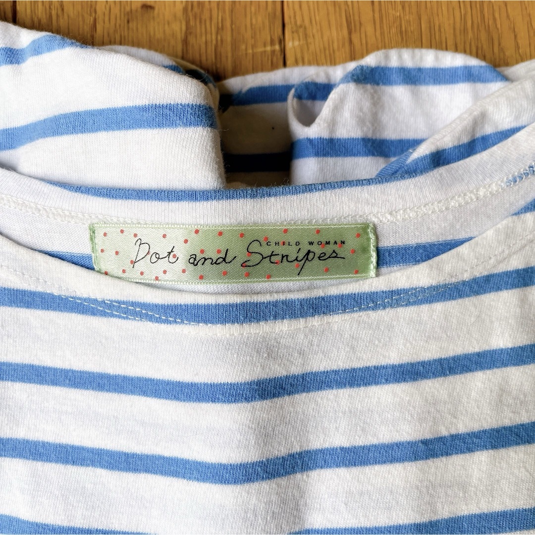 Dot&Stripes CHILDWOMAN(ドットアンドストライプスチャイルドウーマン)の限定セール！ ドットアンドストライプス ボーダーカットソー スカラップ ワンピ  レディースのトップス(Tシャツ(半袖/袖なし))の商品写真