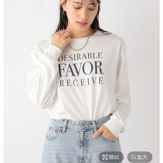 グローバルワーク(GLOBAL WORK)のGLOBAL WORK  ヘビロッteeプリント長袖　Lサイズ　オフ×3段ロゴ(Tシャツ(長袖/七分))