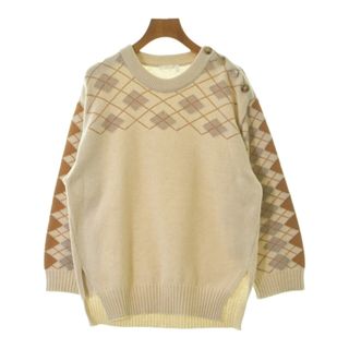 クロエ(Chloe)のChloe クロエ ニット・セーター S ベージュx茶系 【古着】【中古】(ニット/セーター)