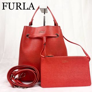 フルラ(Furla)のFURLA 2way ショルダーバッグ　コスタンザ　オレンジ　レザー　ポーチ付き(ショルダーバッグ)