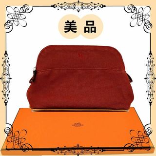 エルメス(Hermes)のエルメス ポーチ ボリード コットンキャンバス ルージュ レディース(ポーチ)