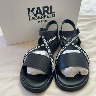 カールラガーフェルド(Karl Lagerfeld)の新品未着用　KARL LAGERFELD サンダル　カールラガーフェルド　黒(サンダル)