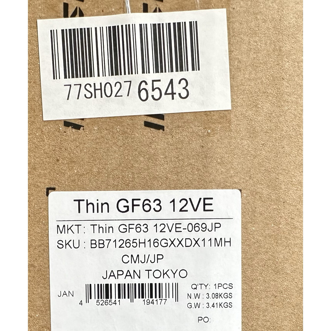 msi(エムエスアイ)のMSI Thin GF63 12VE Thin GF63 12VE-069JP スマホ/家電/カメラのPC/タブレット(ノートPC)の商品写真
