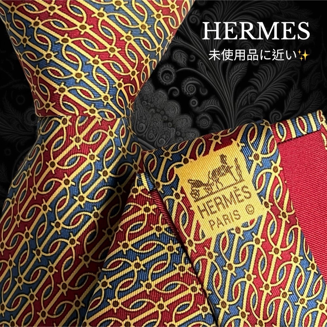Hermes(エルメス)のHERMES ストライプ レッド ブルー ベージュ系 マルチカラー メンズのファッション小物(ネクタイ)の商品写真