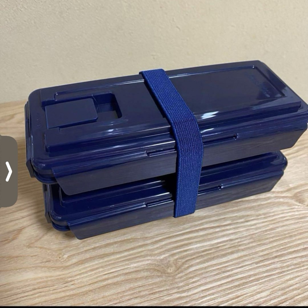ランチボックス 2段 4面ロック 密封 520ml ベルト付き 弁当箱 インテリア/住まい/日用品のキッチン/食器(弁当用品)の商品写真