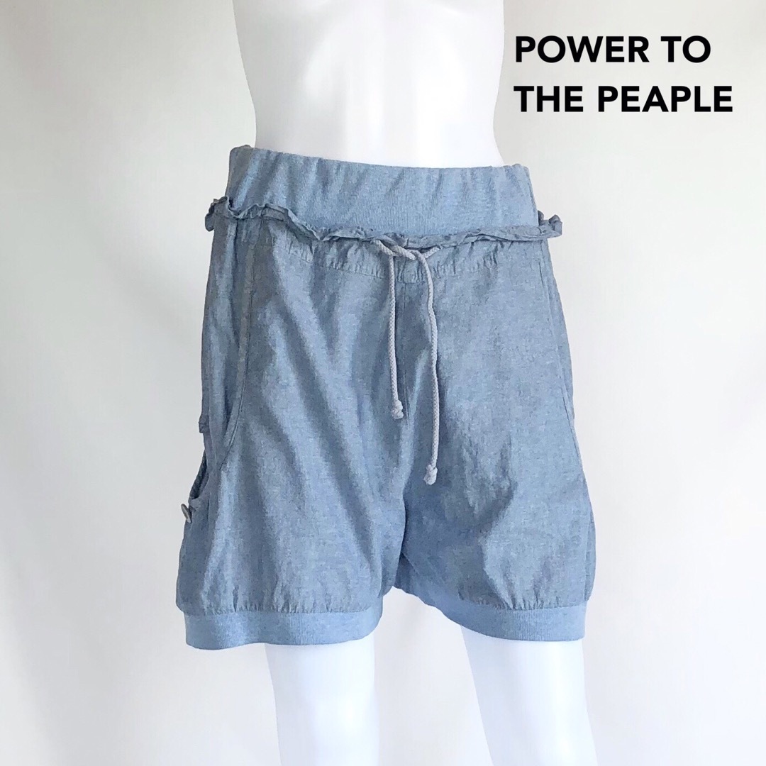 POWER TO THE PEOPLE(パワートゥーザピープル)の【POWER TO THE PEAPLE】サイド　ロールアップ　ハーフパンツ　 レディースのパンツ(ハーフパンツ)の商品写真