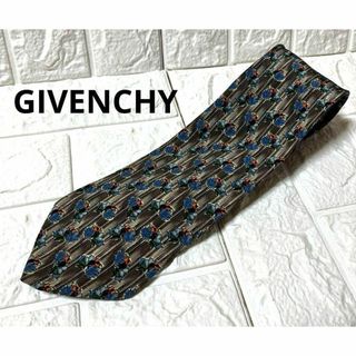 ジバンシィ(GIVENCHY)のGIVENCHYネクタイ　ボタニカル　花柄　総柄　高級シルク　イタリア製(ネクタイ)