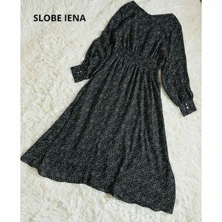 スローブイエナ(SLOBE IENA)の【美品】SLOBE IENA ドットフラワープリント ワンピース Aライン(ロングワンピース/マキシワンピース)