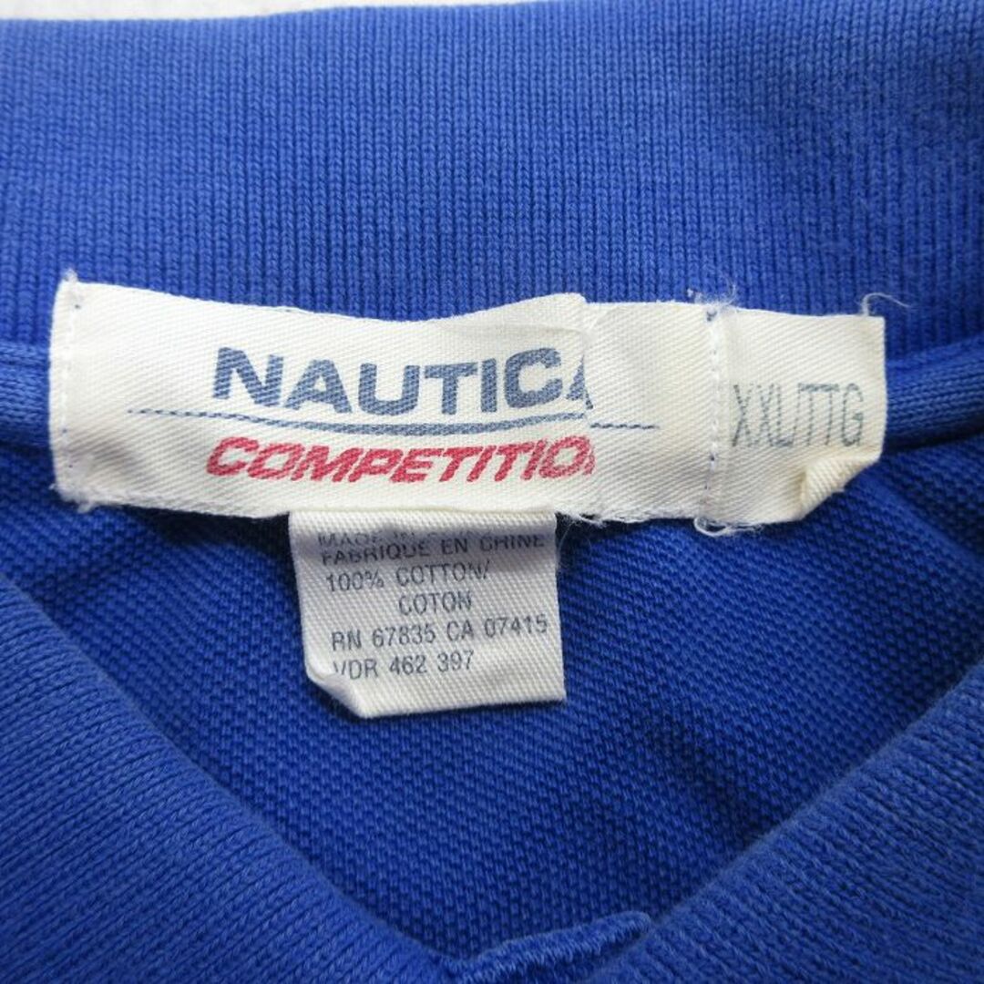 NAUTICA(ノーティカ)のXL★古着 ノーティカ NAUTICA 半袖 ブラント ポロ シャツ メンズ 00年代 00s ワンポイントロゴ コンペティション 鹿の子 大きいサイズ コットン 紺他 ネイビー 【spe】 24apr03 中古 トップス メンズのトップス(ポロシャツ)の商品写真