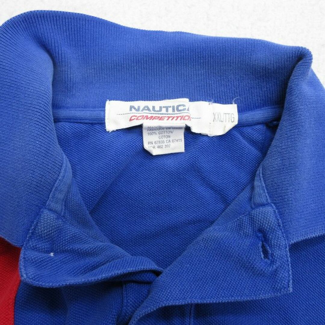 NAUTICA(ノーティカ)のXL★古着 ノーティカ NAUTICA 半袖 ブラント ポロ シャツ メンズ 00年代 00s ワンポイントロゴ コンペティション 鹿の子 大きいサイズ コットン 紺他 ネイビー 【spe】 24apr03 中古 トップス メンズのトップス(ポロシャツ)の商品写真