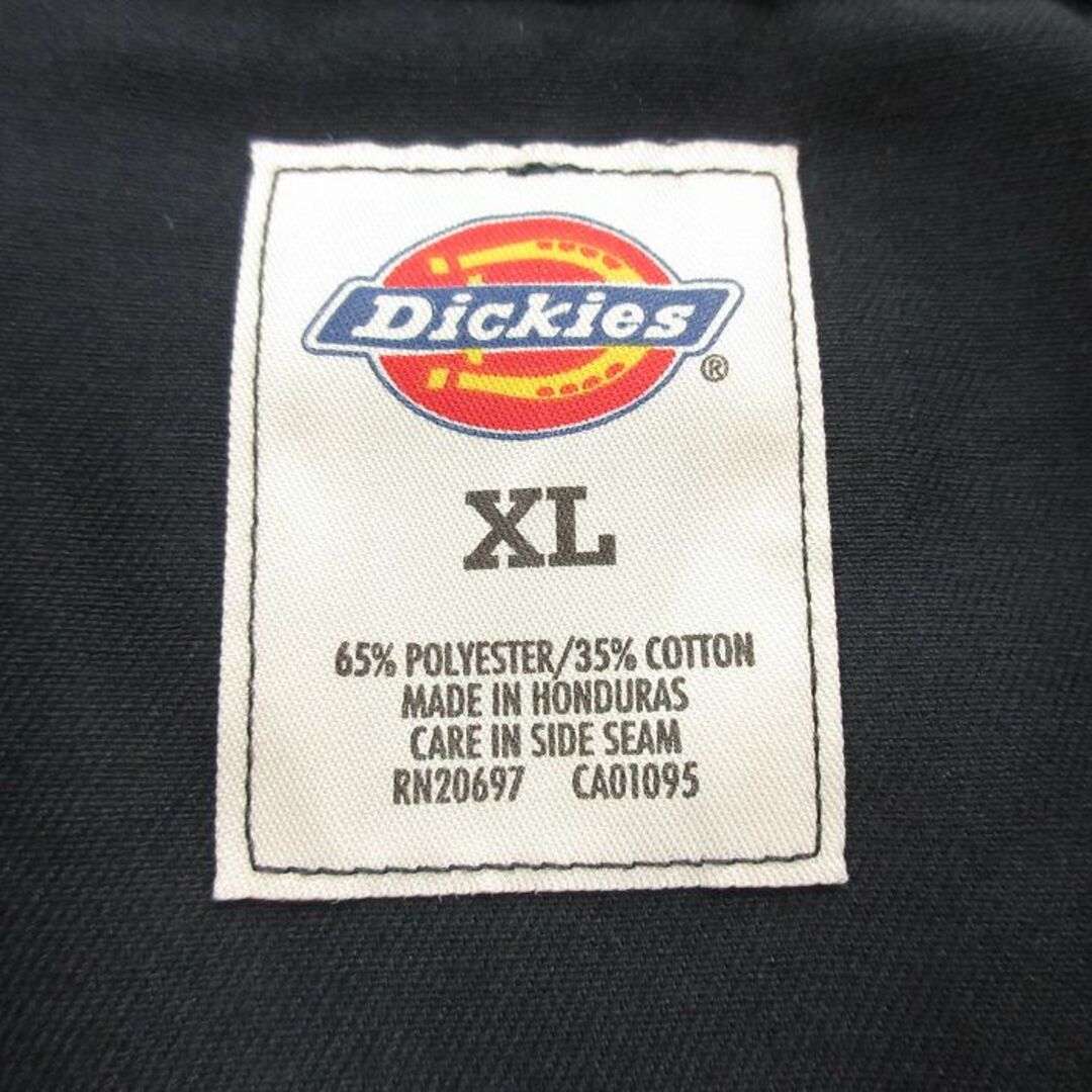 Dickies(ディッキーズ)のXL★古着 ディッキーズ Dickies 半袖 ワーク シャツ メンズ ツートンカラー ロング丈 黒他 ブラック 24apr03 中古 トップス メンズのトップス(シャツ)の商品写真