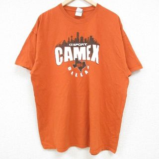 XL★古着 半袖 Tシャツ メンズ CAMEX 大きいサイズ コットン クルーネック オレンジ 24apr03 中古(Tシャツ/カットソー(半袖/袖なし))