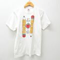 M★古着 フルーツオブザルーム 半袖 ビンテージ Tシャツ メンズ 90年代 90s リンゴ 鉛筆 コットン クルーネック USA製 白 ホワイト 24apr03 中古