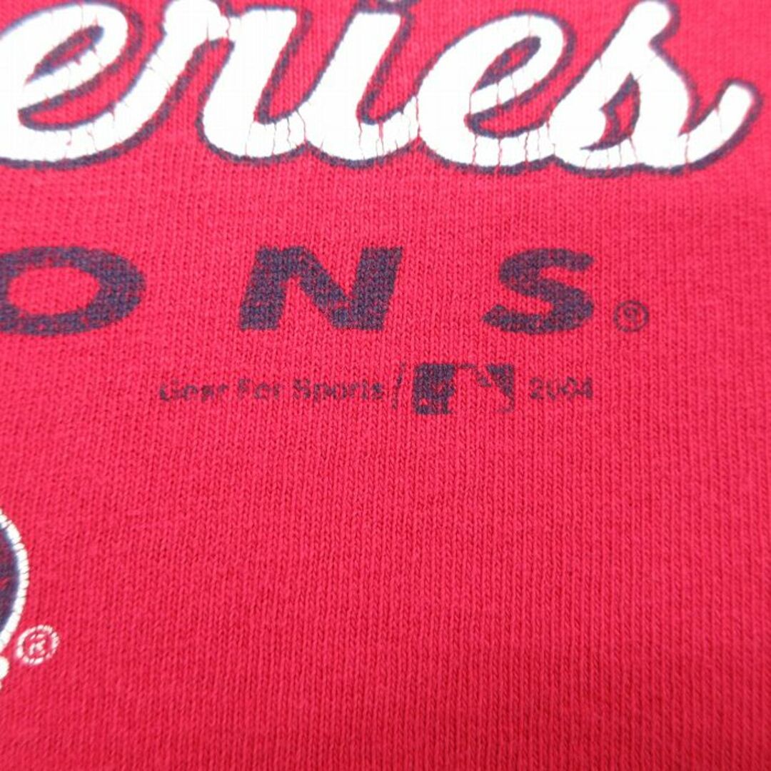 XL★古着 半袖 ビンテージ Tシャツ メンズ 00年代 00s MLB ボストンレッドソックス ワールドシリーズ 大きいサイズ クルーネック 赤 レッド メジャーリーグ ベースボール 野球 24apr03 中古 メンズのトップス(Tシャツ/カットソー(半袖/袖なし))の商品写真