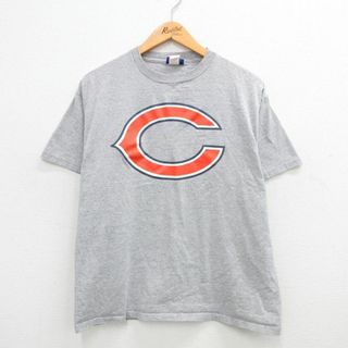 リーボック(Reebok)のL★古着 リーボック REEBOK 半袖 ビンテージ Tシャツ メンズ 00年代 00s NFL シカゴベアーズ クルーネック グレー 霜降り アメフト スーパーボウル 24apr03 中古(Tシャツ/カットソー(半袖/袖なし))