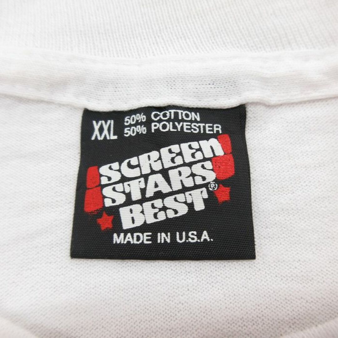 SCREEN STARS(スクリーンスターズ)のXL★古着 スクリーンスターズ 半袖 ビンテージ Tシャツ メンズ 80年代 80s 家 人 大きいサイズ クルーネック USA製 白 ホワイト 24apr03 中古 メンズのトップス(Tシャツ/カットソー(半袖/袖なし))の商品写真