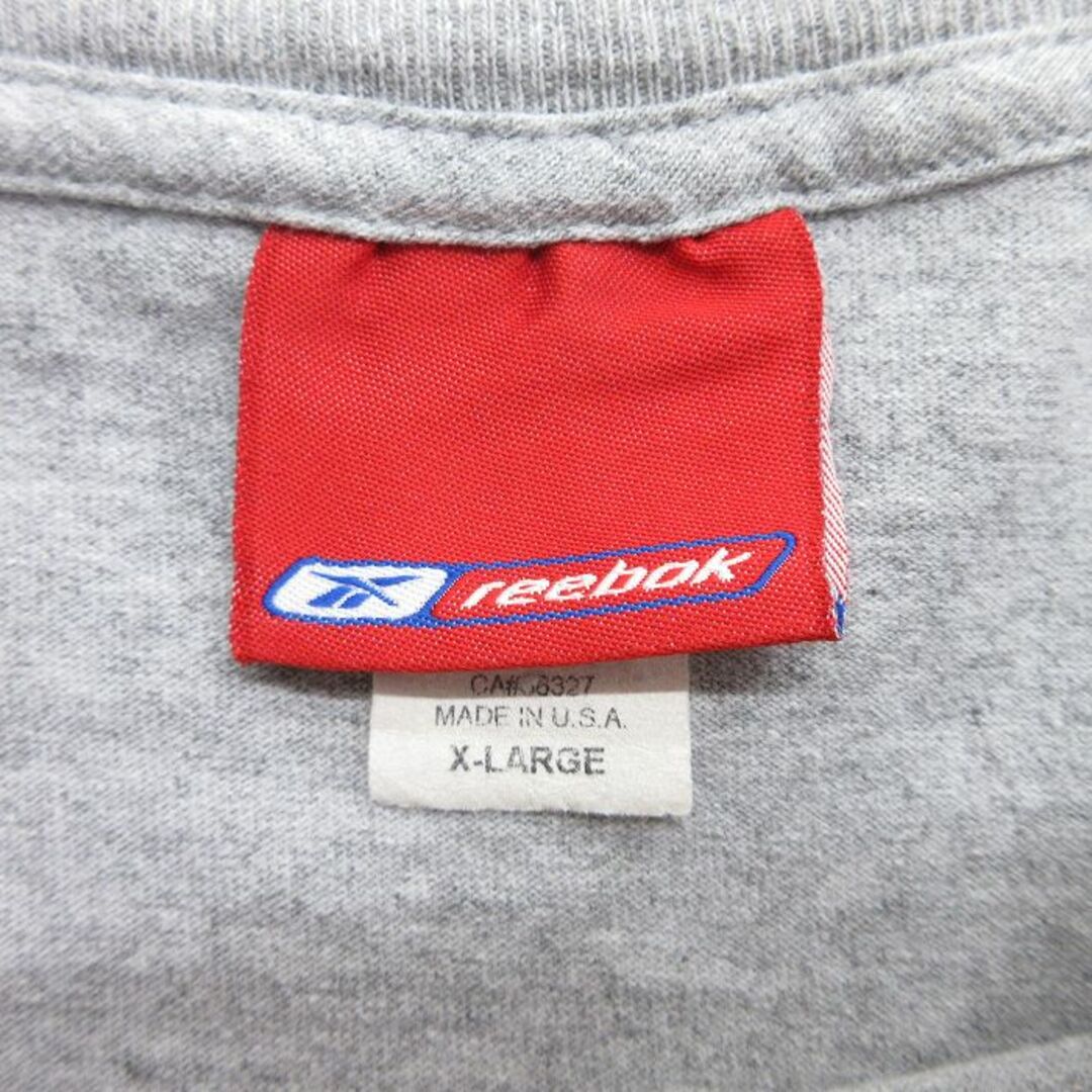 Reebok(リーボック)のXL★古着 リーボック REEBOK 半袖 ビンテージ Tシャツ メンズ 90年代 90s NFL ニューイングランドペイトリオッツ 大きいサイズ クルーネック USA製 グレー 霜降り アメフト スーパーボウル 24apr03 中古 メンズのトップス(Tシャツ/カットソー(半袖/袖なし))の商品写真