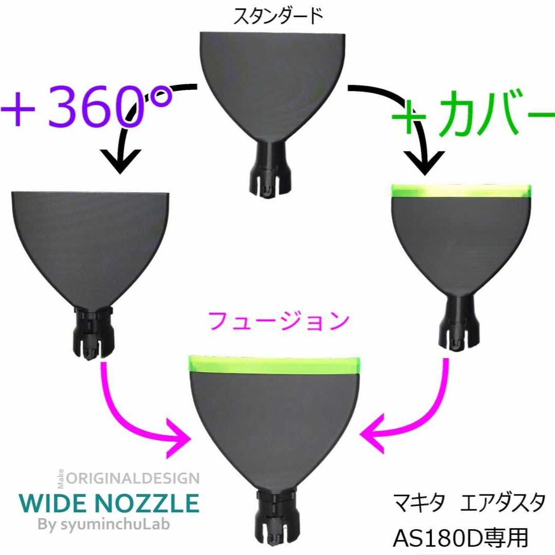 Makita(マキタ)の自由に角度のワイドノズル　AS180D 匿名配送 スマホ/家電/カメラの冷暖房/空調(その他)の商品写真