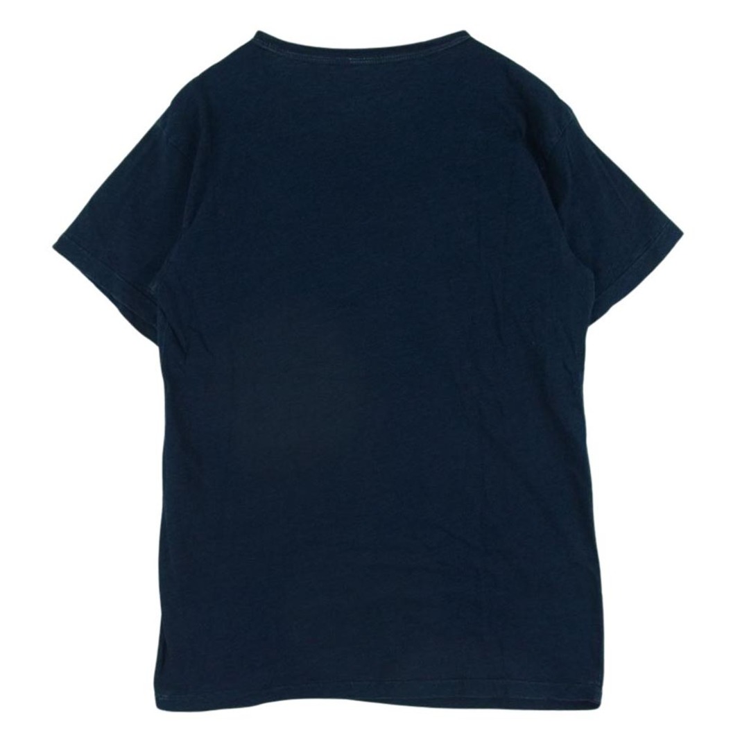 Ralph Lauren(ラルフローレン)のRALPH LAUREN ラルフローレン Logo Indigo Jersey T-Shirt コットンリネン インディゴ ネイティブ ロゴ プリント 半袖 Tシャツ インディゴブルー系 S【中古】 メンズのトップス(Tシャツ/カットソー(半袖/袖なし))の商品写真