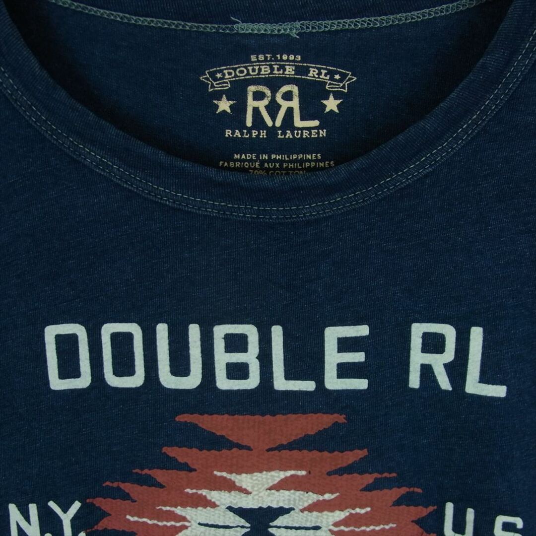 Ralph Lauren(ラルフローレン)のRALPH LAUREN ラルフローレン Logo Indigo Jersey T-Shirt コットンリネン インディゴ ネイティブ ロゴ プリント 半袖 Tシャツ インディゴブルー系 S【中古】 メンズのトップス(Tシャツ/カットソー(半袖/袖なし))の商品写真