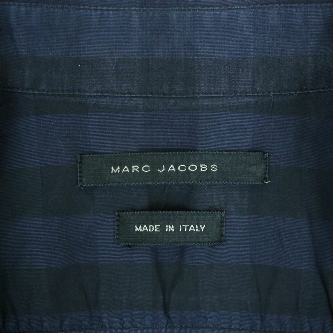 MARC JACOBS(マークジェイコブス)のMARC JACOBS マークジェイコブス パイピング ブロックチェック 半袖 シャツ ダークネイビー系 ブラック系 46【中古】 メンズのトップス(シャツ)の商品写真