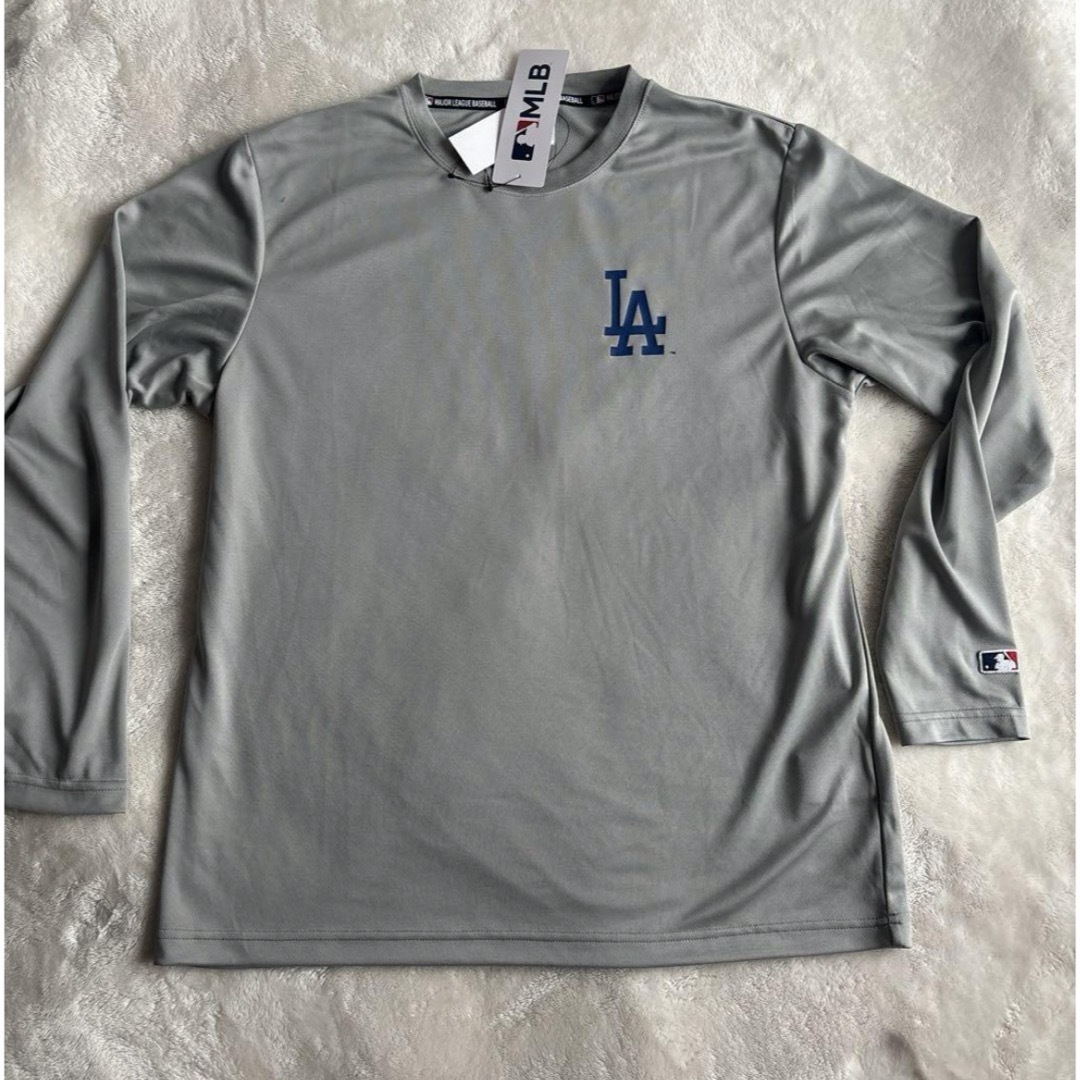 MLB(メジャーリーグベースボール)の2枚‼️LL！MLB ドジャース 大谷翔平 長袖 シャツ メッシュ素材　グレー青 メンズのトップス(Tシャツ/カットソー(七分/長袖))の商品写真