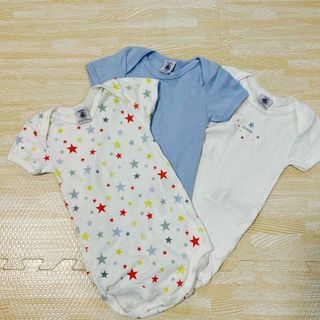 プチバトー(PETIT BATEAU)のプチバトー　半袖ロンパース　3枚セット　PETIT BATEAU(肌着/下着)