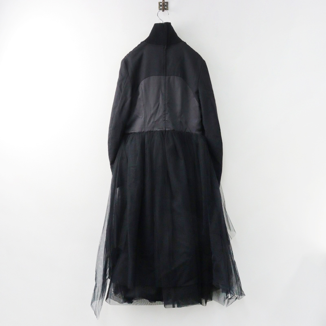 極美品 定価10万 AD2023 ノワール ケイ ニノミヤ noir kei ninomiya ニット切替チュールワンピース S/ブラック ジップ【2400013795579】 レディースのワンピース(その他)の商品写真