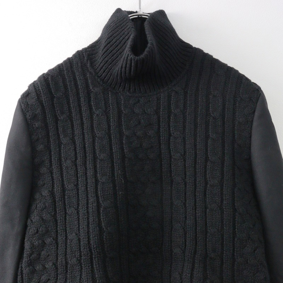 極美品 定価10万 AD2023 ノワール ケイ ニノミヤ noir kei ninomiya ニット切替チュールワンピース S/ブラック ジップ【2400013795579】 レディースのワンピース(その他)の商品写真