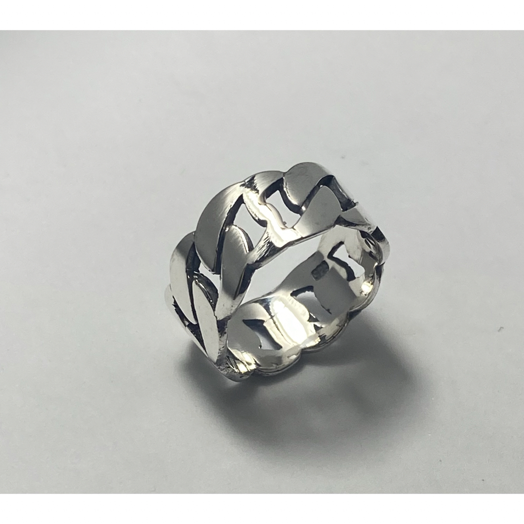 喜平リング　シルバー925リング  鎖　和　18号シンプル　平打ち銀指輪　ンあ八 メンズのアクセサリー(リング(指輪))の商品写真