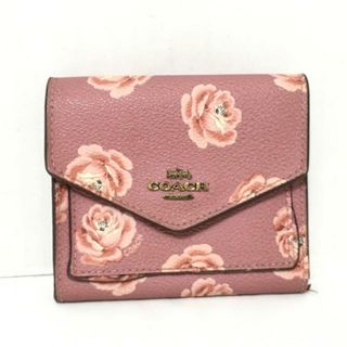 コーチ(COACH)のCOACH(コーチ) 3つ折り財布 - 31822 ピンク×ライトピンク×白 花柄 PVC(塩化ビニール)(財布)