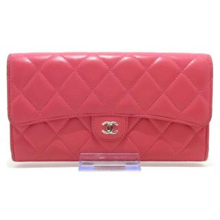 シャネル(CHANEL)のCHANEL(シャネル) 長財布 マトラッセ ピンク シルバー金具 ラムスキン(財布)