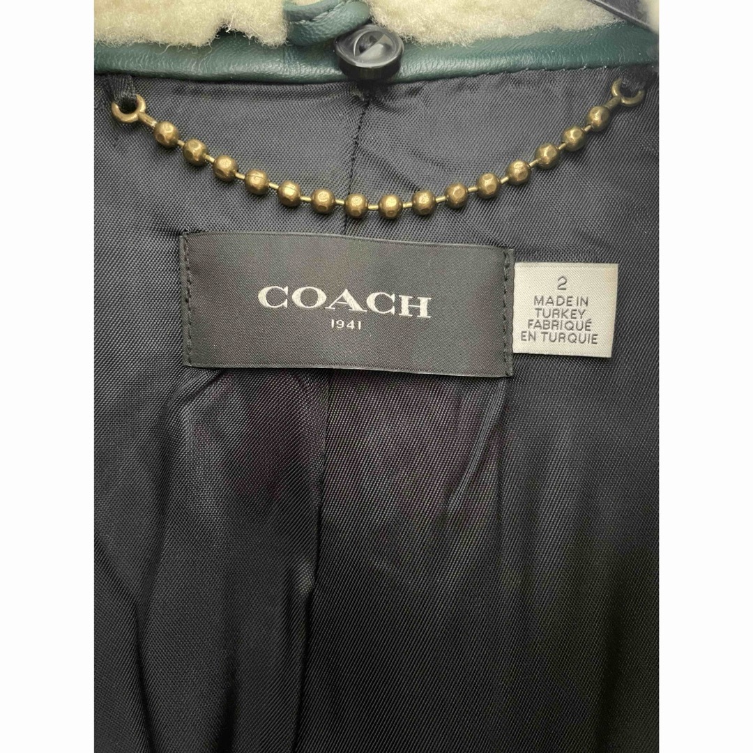 COACH(コーチ)の【極美品】COACH ムートンカラーレザーコート レディースのジャケット/アウター(ロングコート)の商品写真