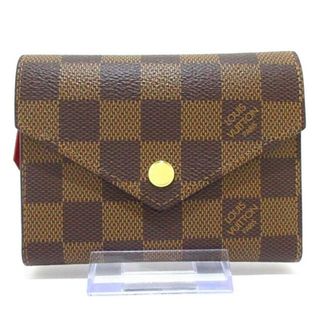 ルイヴィトン(LOUIS VUITTON)のLOUIS VUITTON(ルイヴィトン) 3つ折り財布 ダミエ美品  ポルトフォイユヴィクトリーヌ N41659 ルージュ ダミエ･キャンバス(財布)