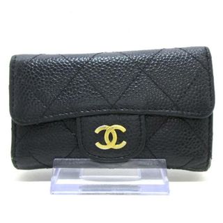 シャネル(CHANEL)のCHANEL(シャネル) キーケース マトラッセ 黒 6連フック/ゴールド金具 キャビアスキン(キーケース)