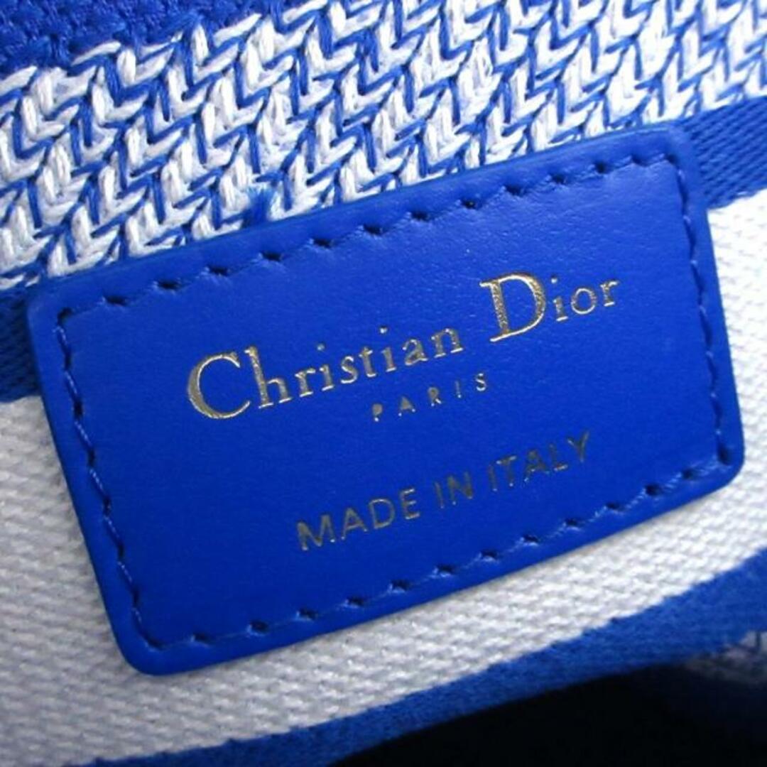 Christian Dior(クリスチャンディオール)のDIOR/ChristianDior(ディオール/クリスチャンディオール) ハンドバッグ レディース レディディーライト ミディアムバッグ ブルー×白 トワル ドゥ ジュイ エンブロイダリー/ゴールド金具 ジャガード レディースのバッグ(ハンドバッグ)の商品写真