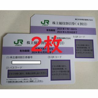 JR東日本株主優待券（４割引）  2枚(鉄道乗車券)