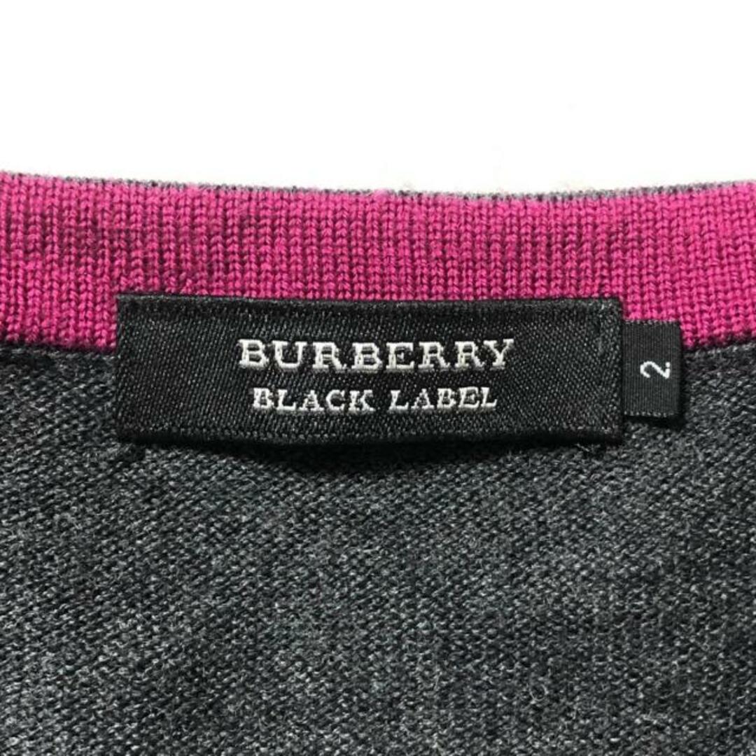 BURBERRY BLACK LABEL(バーバリーブラックレーベル)のBurberry Black Label(バーバリーブラックレーベル) 長袖セーター サイズ2 M メンズ - ダークグレー メンズのトップス(ニット/セーター)の商品写真