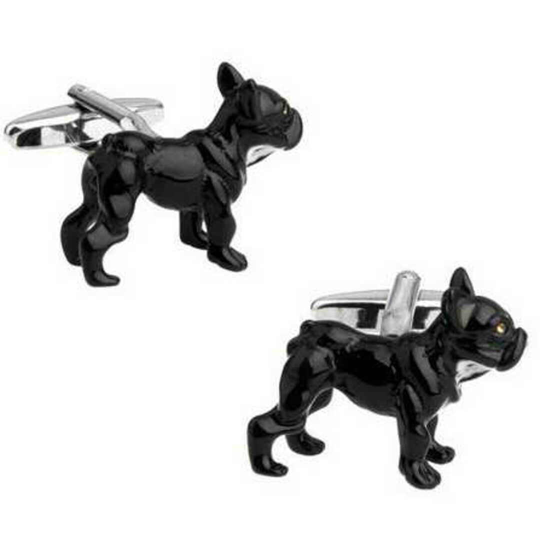 フレンチブルドック カフスボタン カフス タイピン ネクタイ ブラック 犬 メンズのファッション小物(カフリンクス)の商品写真