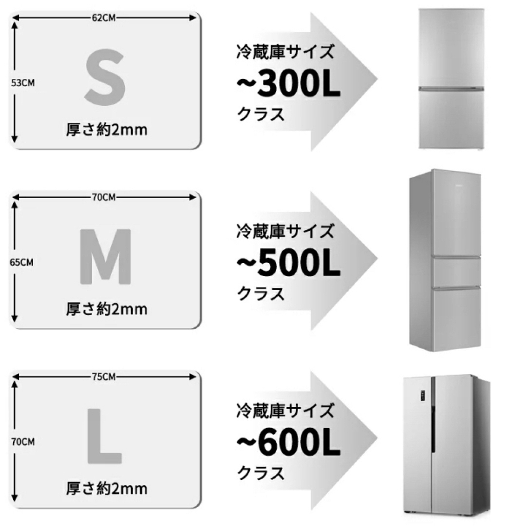 冷蔵庫マット　傷防止マット　未開封 スマホ/家電/カメラの生活家電(冷蔵庫)の商品写真