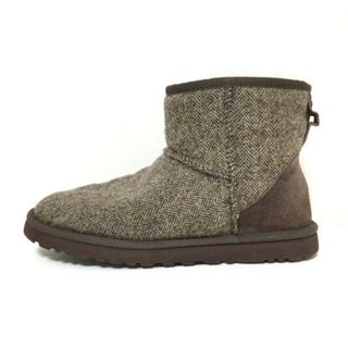 アグ(UGG)のUGG(アグ) ショートブーツ 25 メンズ クラシックミニ ツイード 1005559 ダークブラウン ヘリンボーン ウール×ムートン(ブーツ)