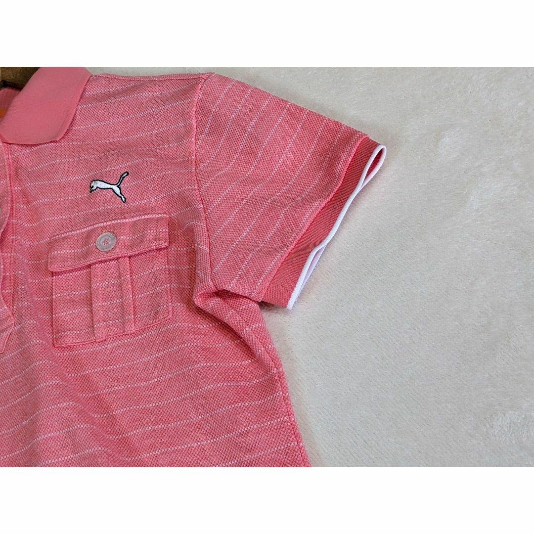 PUMA(プーマ)の【プーマ】ゴルフウェア　半袖　 シャツ　ピンク　L　ワンポント　レディース スポーツ/アウトドアのゴルフ(ウエア)の商品写真