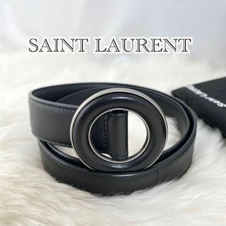 Yves Saint Laurent - Yves Saint Laurent　穴なしベルト　レザー　ブラック　469