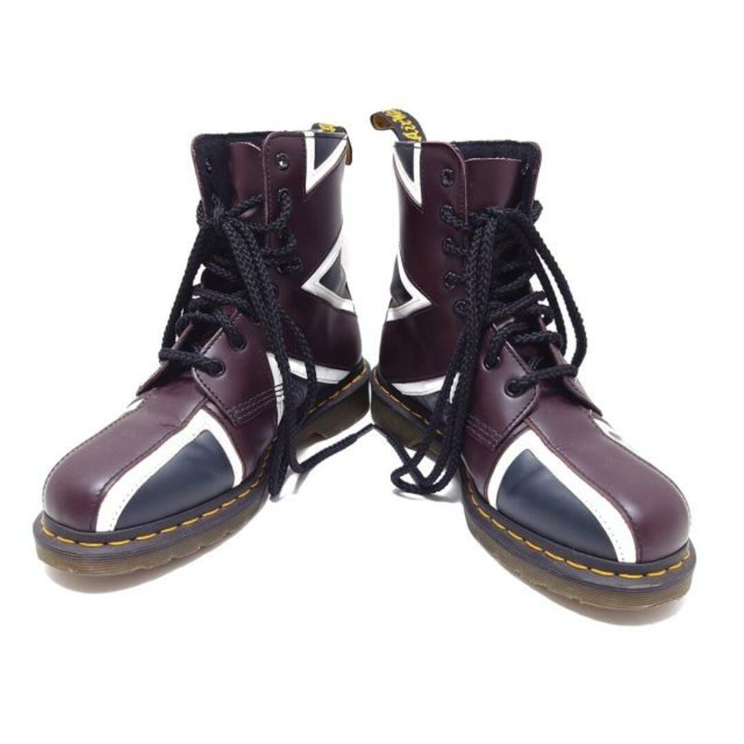 Dr.Martens(ドクターマーチン)のDr.Martens(ドクターマーチン) ショートブーツ 7 UK レディース - ボルドー×黒×白 レザー レディースの靴/シューズ(ブーツ)の商品写真