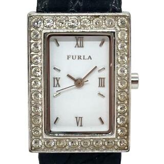 フルラ(Furla)のFURLA(フルラ) 腕時計 - レディース ラインストーンベゼル/社外ベルト 白(腕時計)
