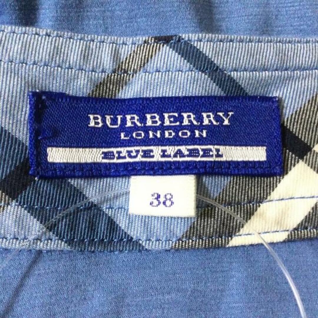 BURBERRY BLUE LABEL(バーバリーブルーレーベル)のBurberry Blue Label(バーバリーブルーレーベル) カーディガン サイズ38 M レディース美品  - ブルーグレー 半袖 レディースのトップス(カーディガン)の商品写真