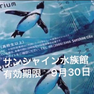 サンシャイン水族館　前売券　大人2枚　2024.9.30(水族館)