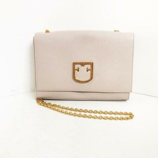 フルラ(Furla)のFURLA(フルラ) ショルダーバッグ - ベージュ×ゴールド チェーンショルダー/斜めがけ レザー(ショルダーバッグ)