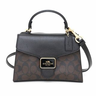 コーチ(COACH)のコーチ ペッパー サッチェル シグネチャーキャンバス ブラック/ダークブラウン 2WAY C7226 アウトレット 未使用品(メッセンジャーバッグ)