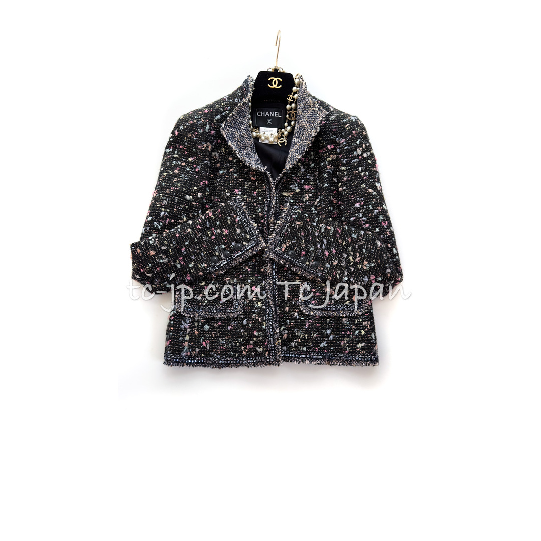 CHANEL - シャネル スーツ CHANEL ブラック マルチ ウール CHANEL - シャネル スーツ CHANEL ブラック マルチ ウール